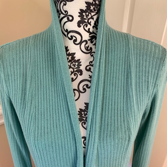 Belladini open cardigan, knitted/ fitted, turquoise color, size XL - Picture 2 of 8